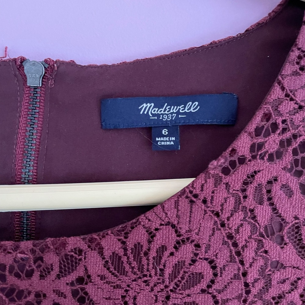 Madewell lace maroon dress - Picture 2 of 4